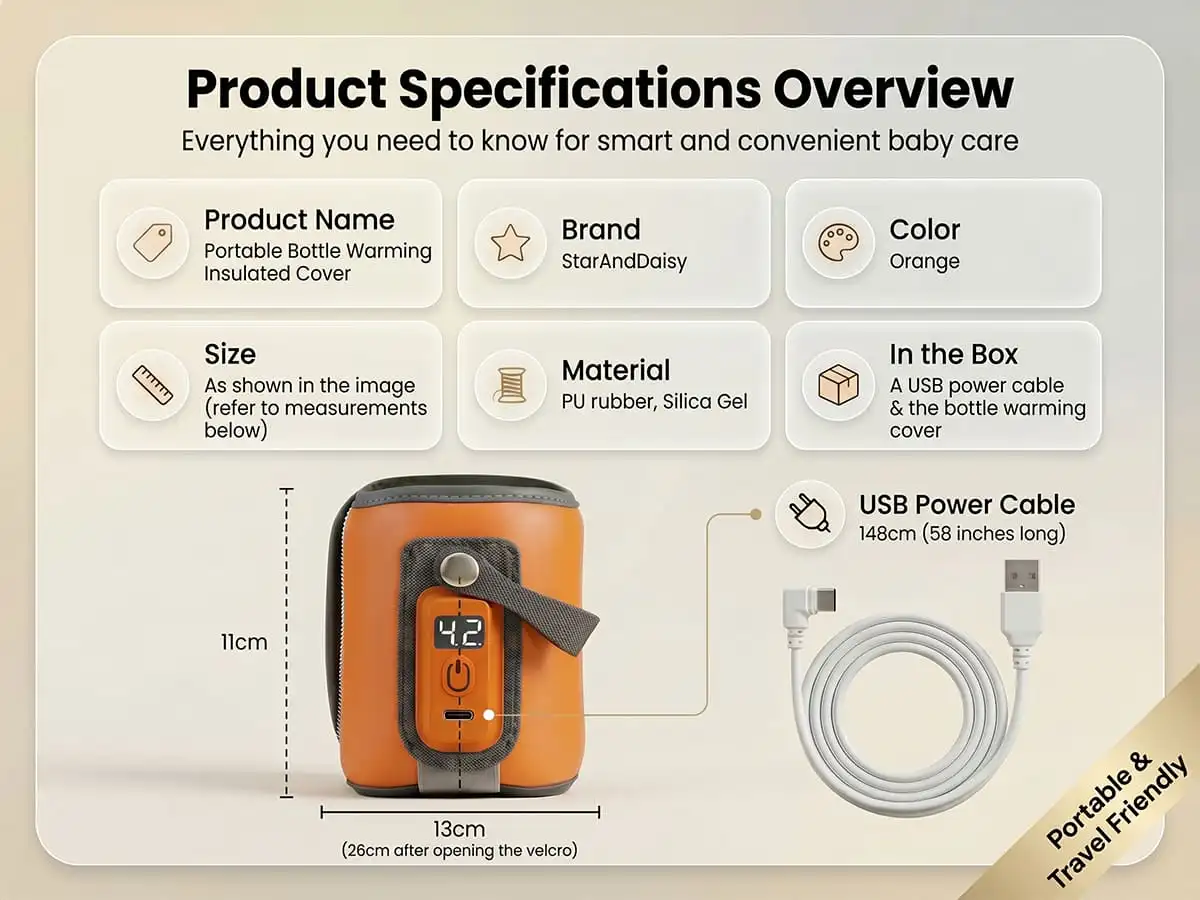 rechargeable feeding bottle warmer- orange rechargeable feeding bottle warmer- orange