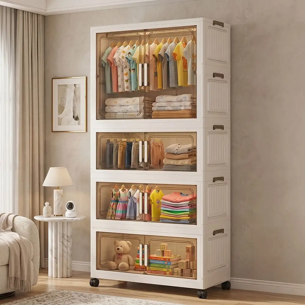 transparent wardrobe with3 folding boxes MAIN