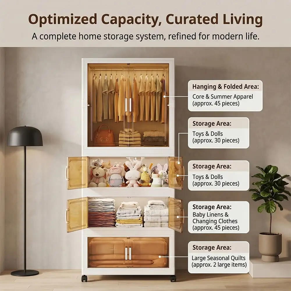 transparent wardrobe with3 folding boxes transparent wardrobe with3 folding boxes
