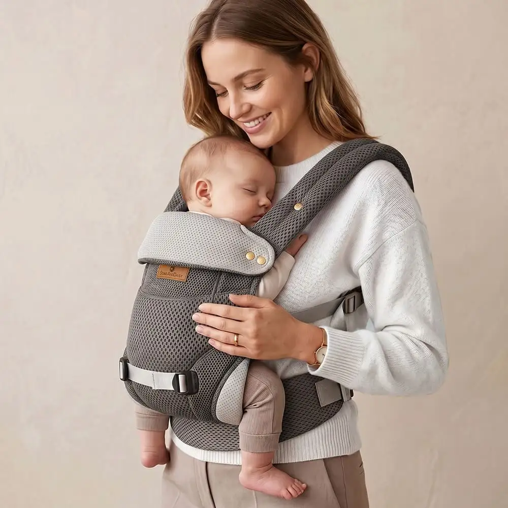 travel nest baby carrier- grey