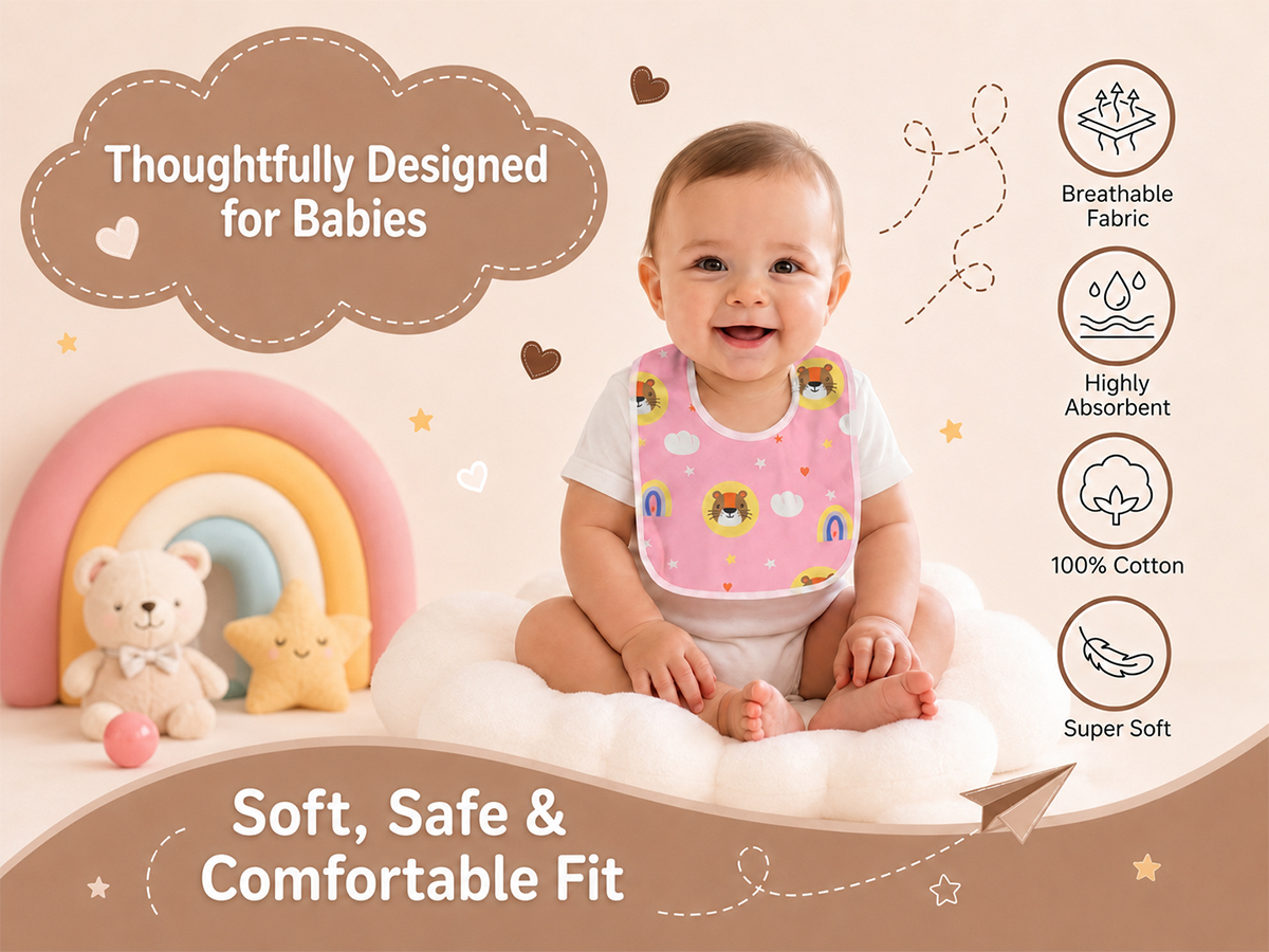 100% cotton fabric waterproof baby bibs set of 10