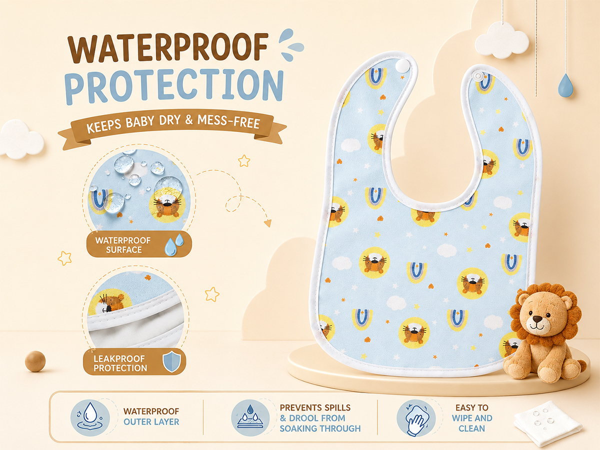 100% cotton fabric waterproof baby bibs set of 10