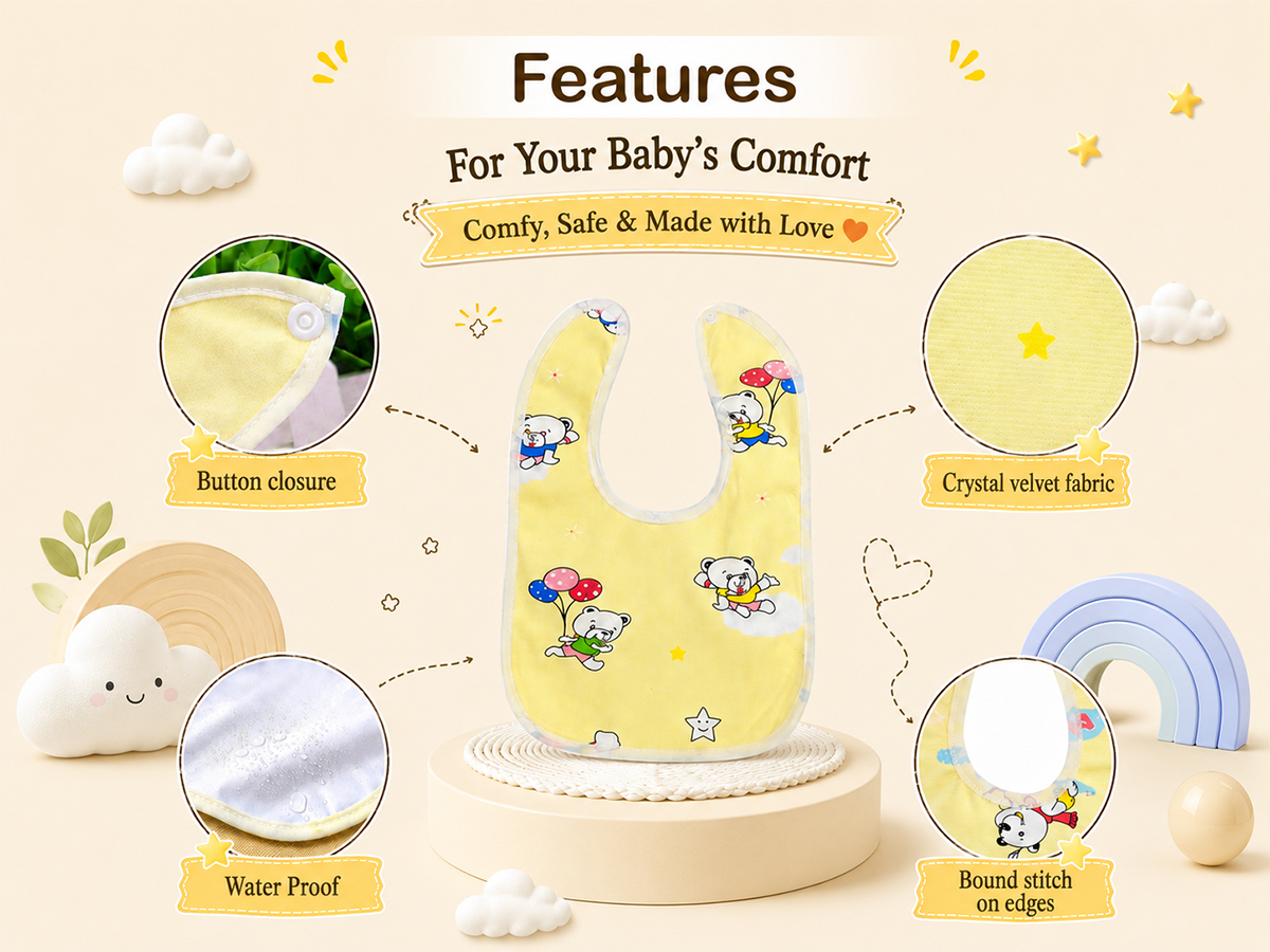 100% cotton fabric waterproof baby bibs set of 10