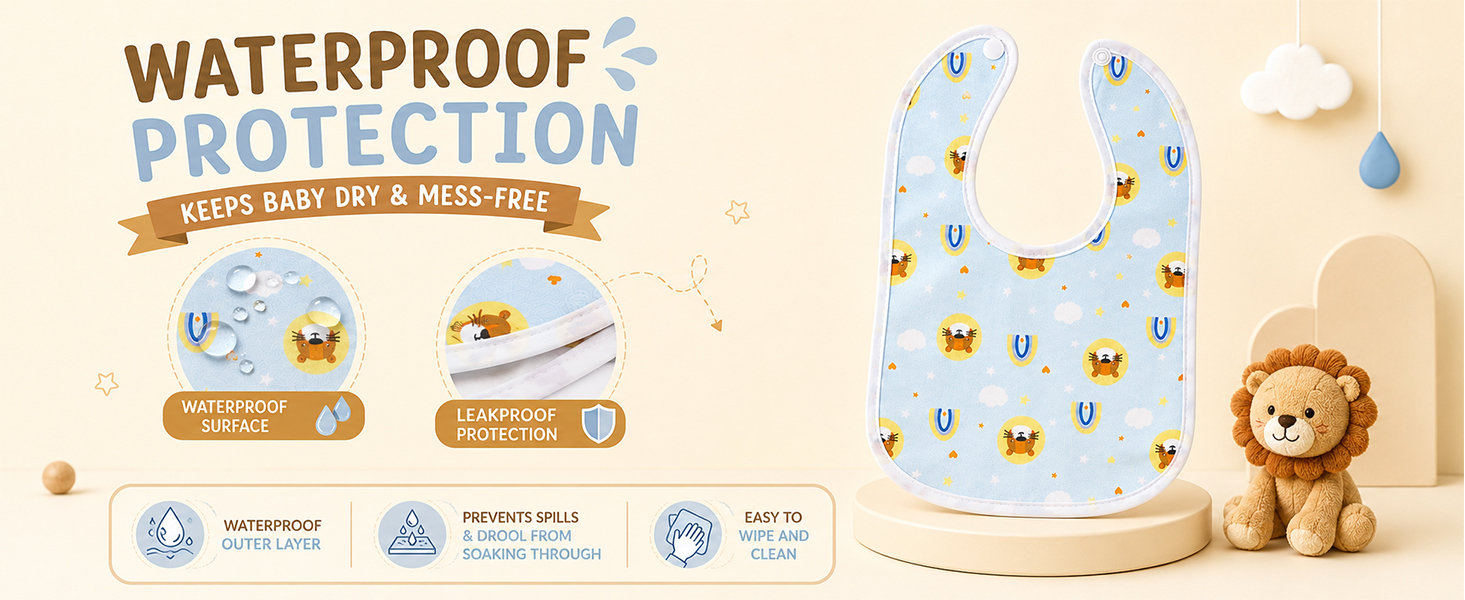 100% cotton fabric waterproof baby bibs set of 10