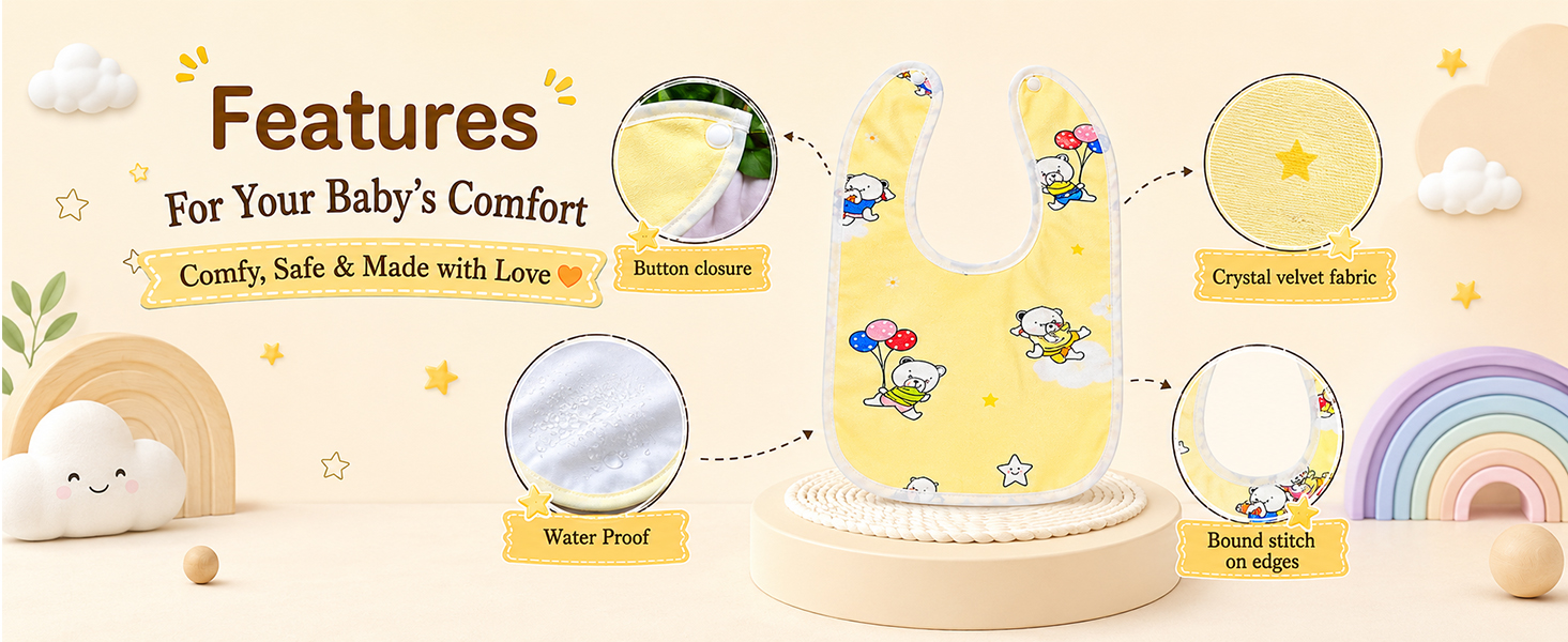 100% cotton fabric waterproof baby bibs set of 10