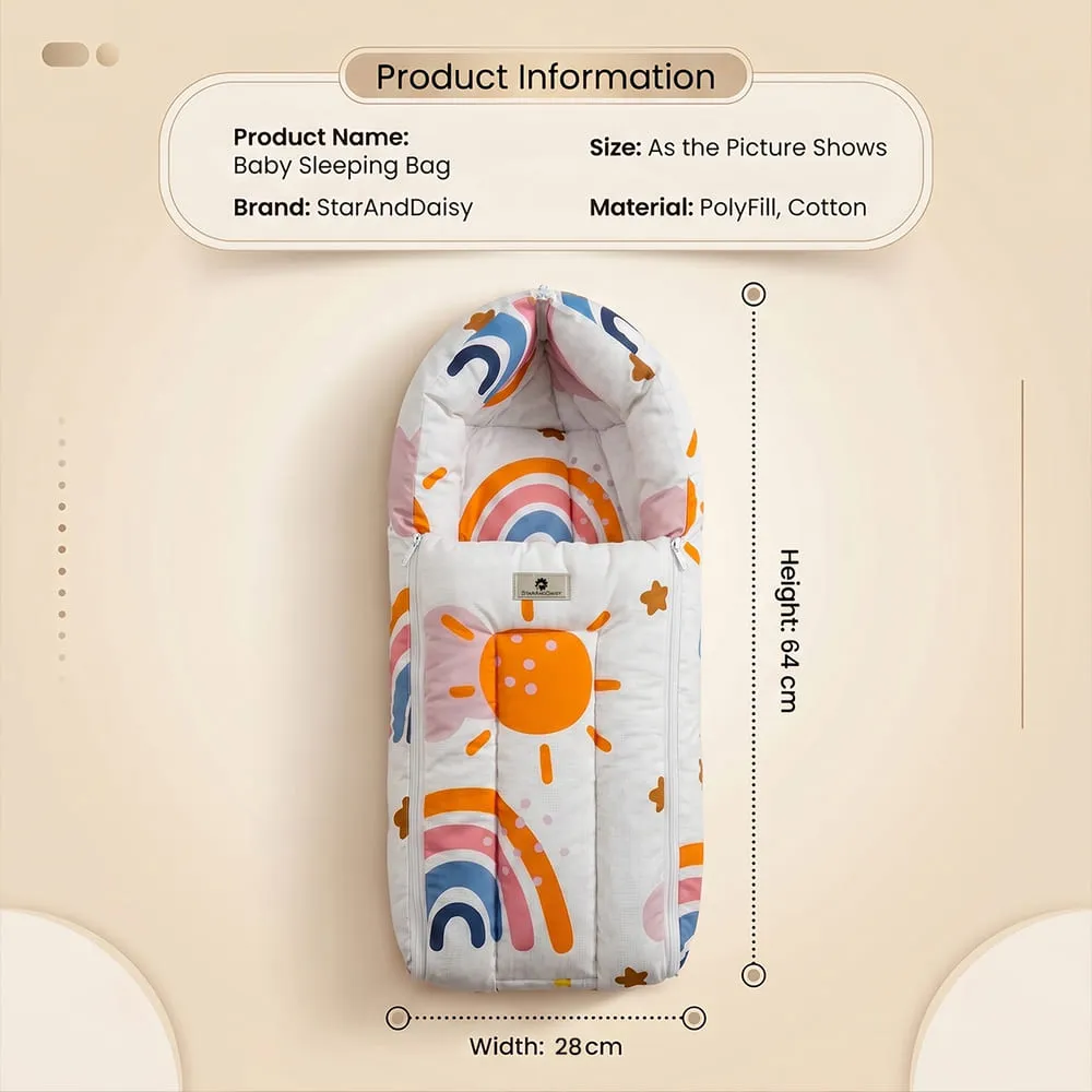 Rainbow baby sleeping bag sun print dimension