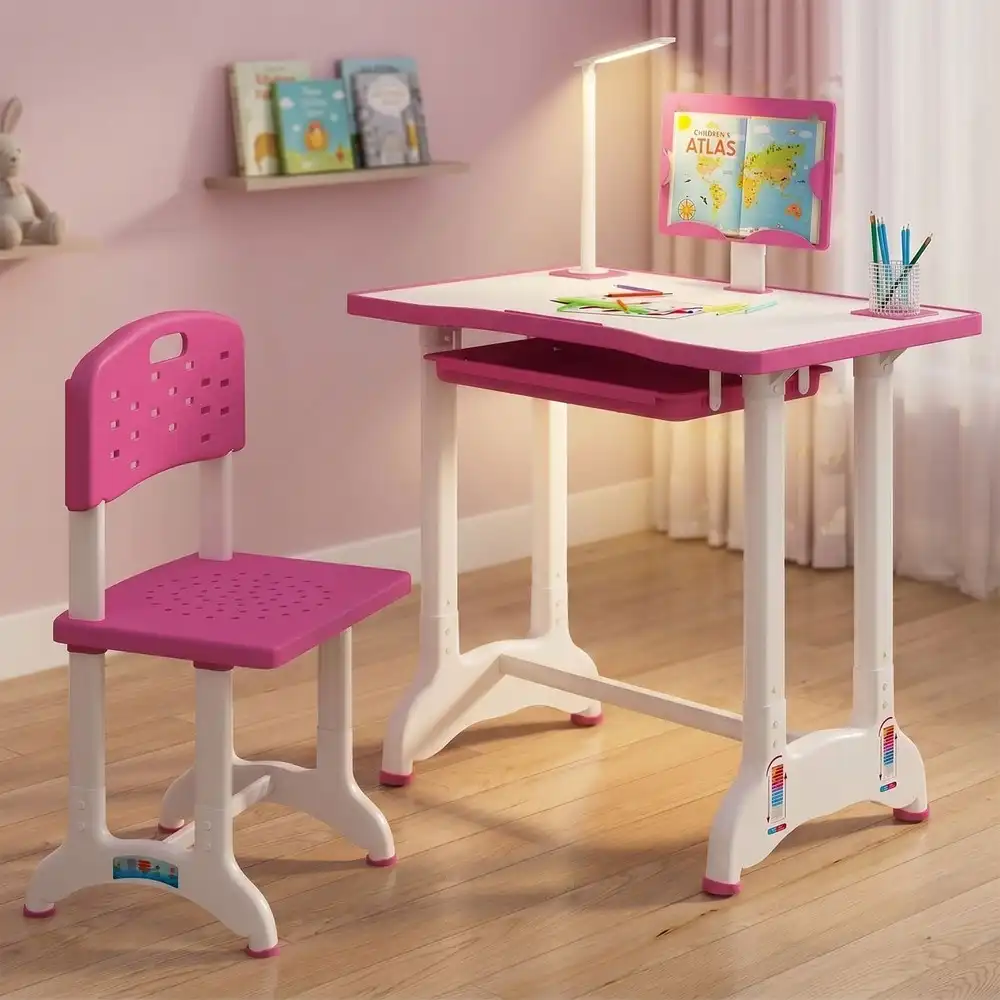 Study Table and Chair Set Pink