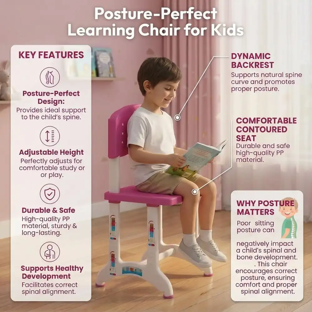 Study Table and Chair Set Pink