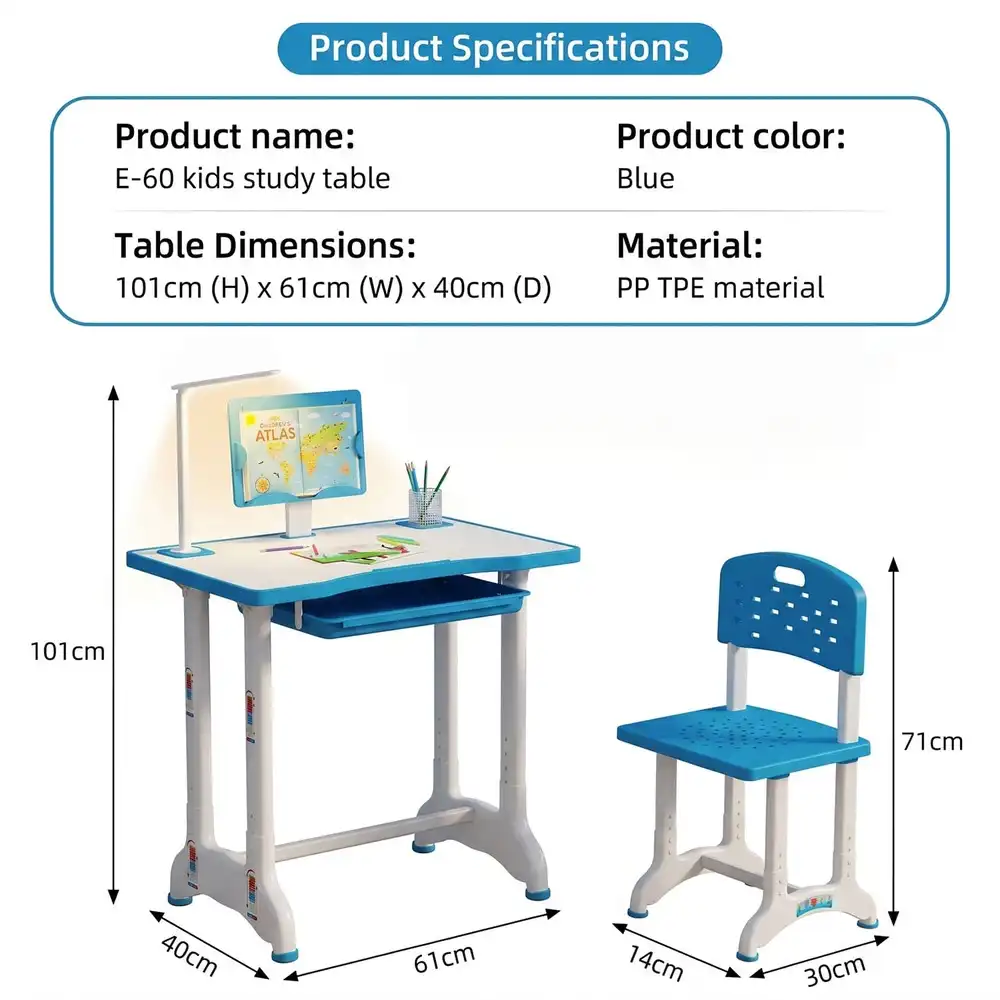 Study Table and Chair Set blue