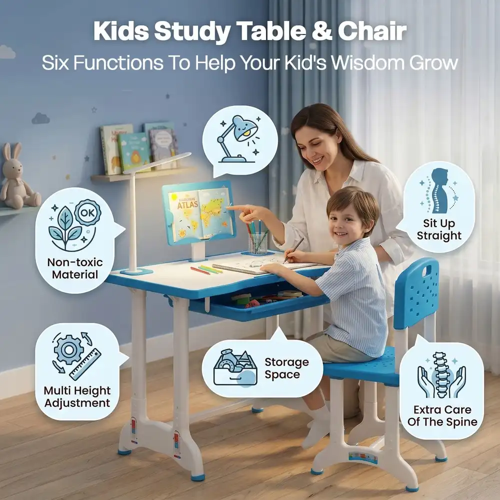 Study Table and Chair Set blue