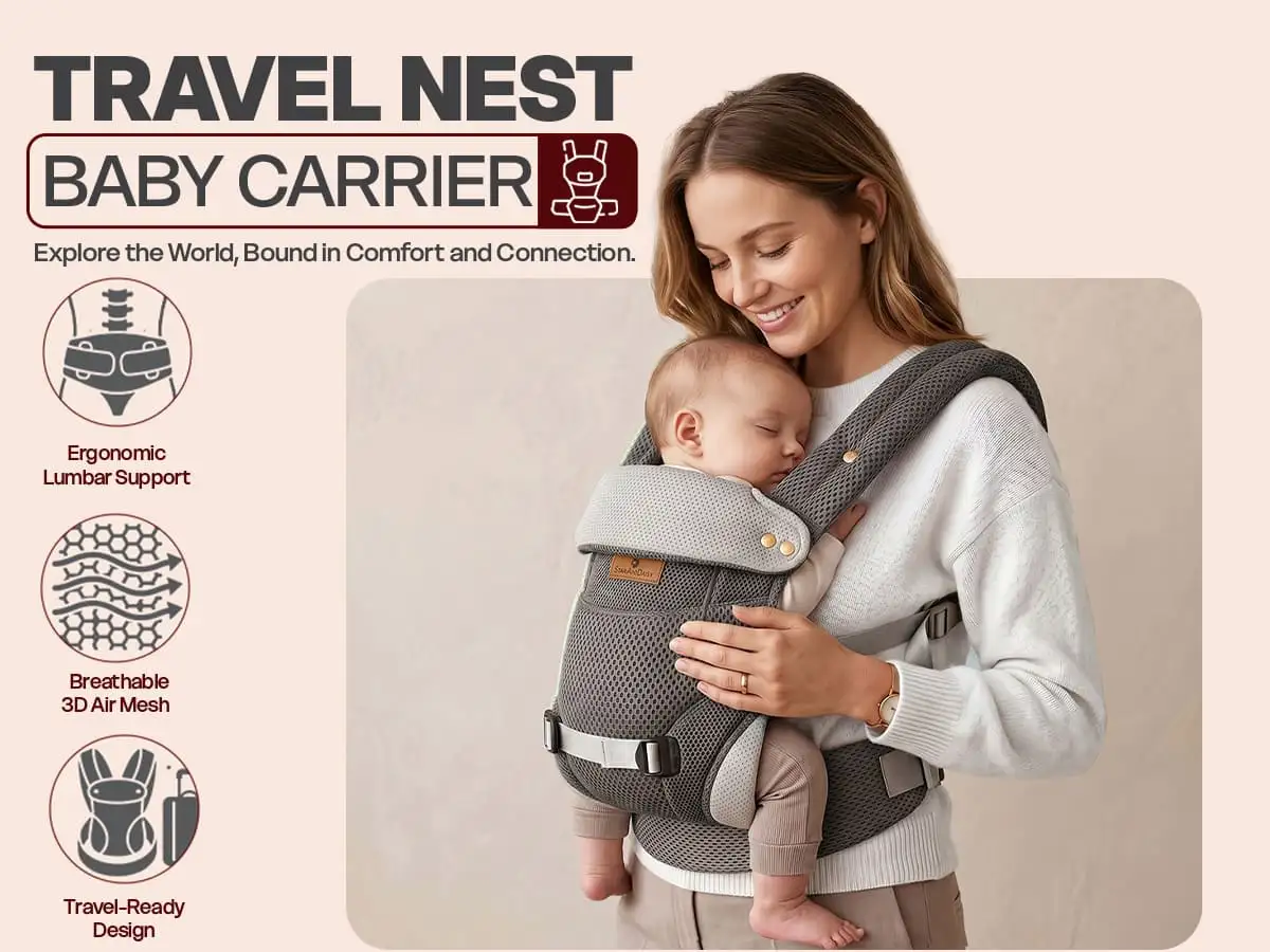 Travel nest baby Carrier - grey