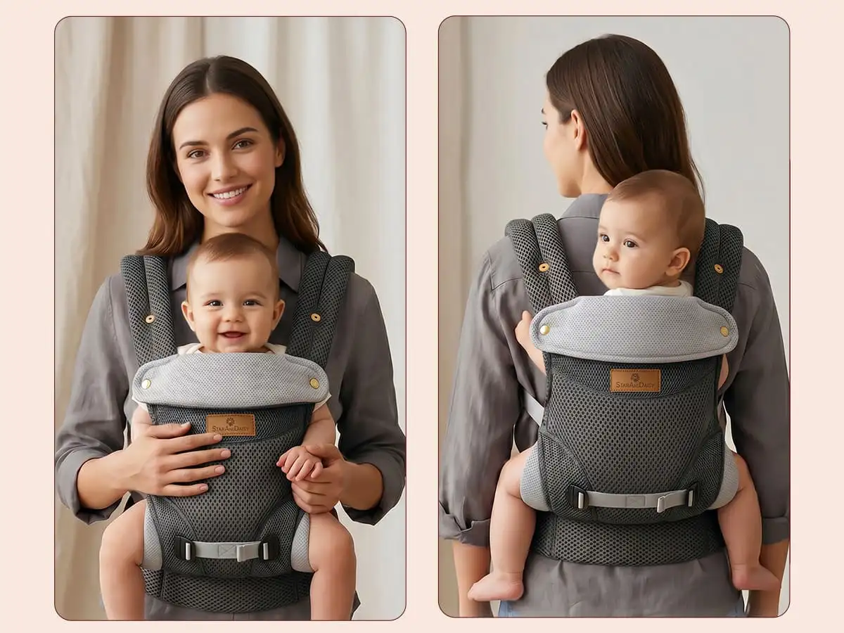 Travel nest baby Carrier - grey