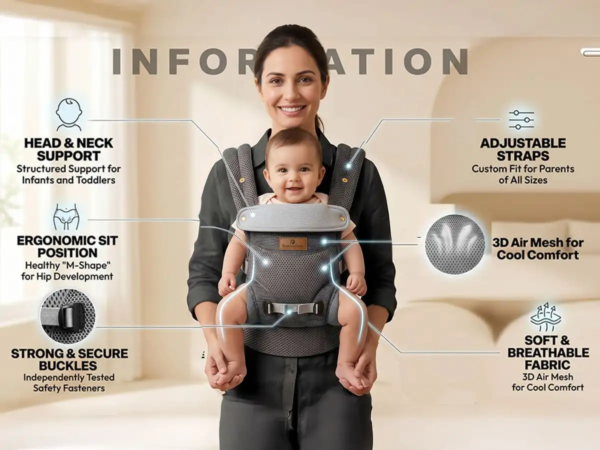 Travel nest baby Carrier - grey