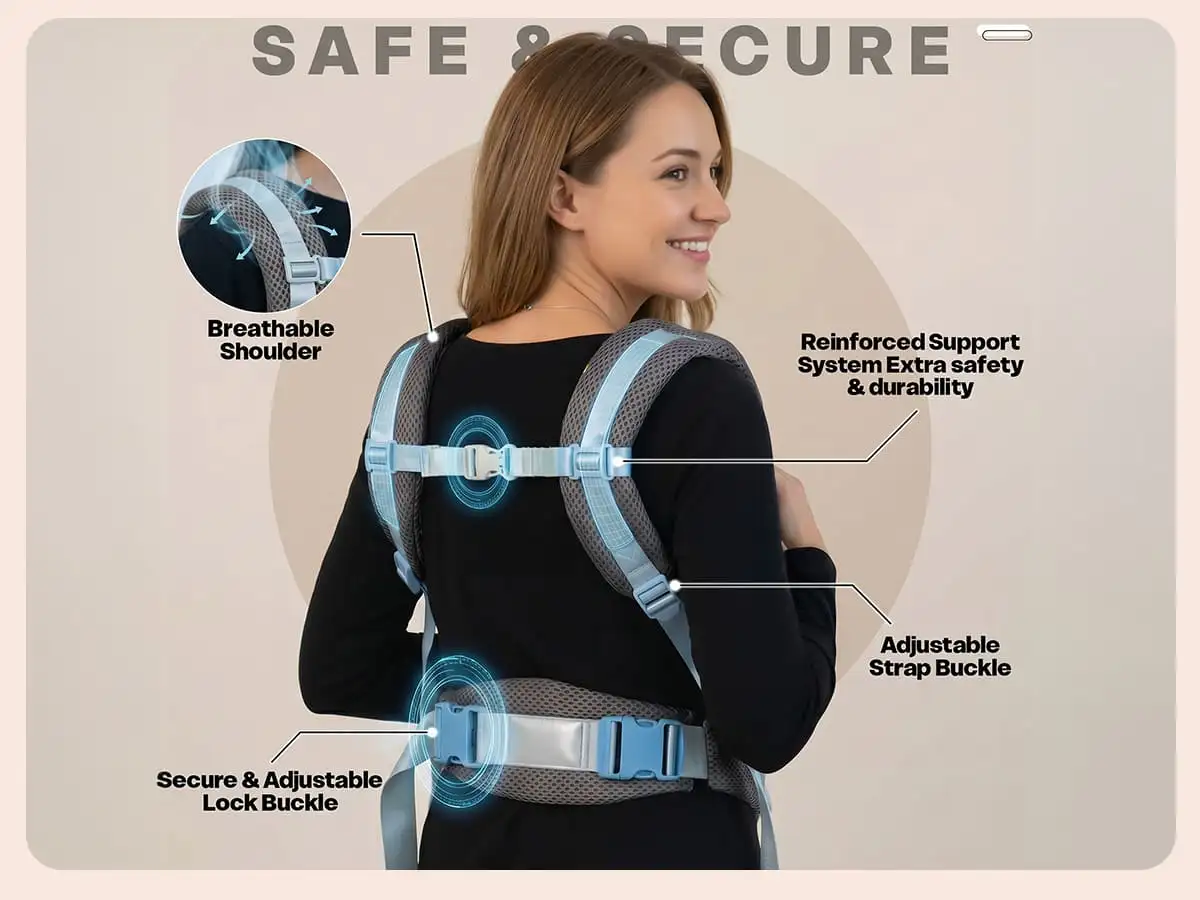 Travel nest baby Carrier - grey