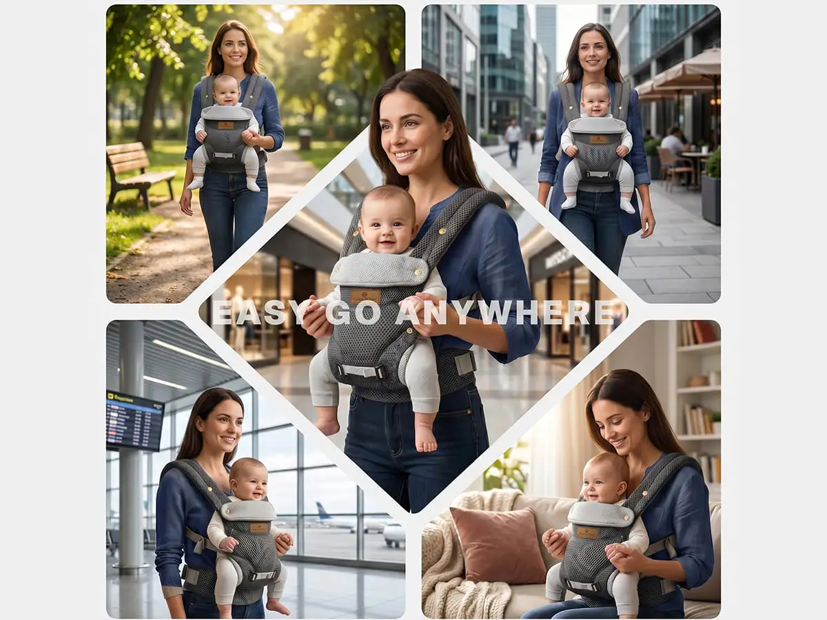 Travel nest baby Carrier - grey