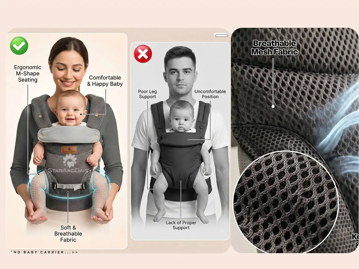 Travel nest baby Carrier - grey