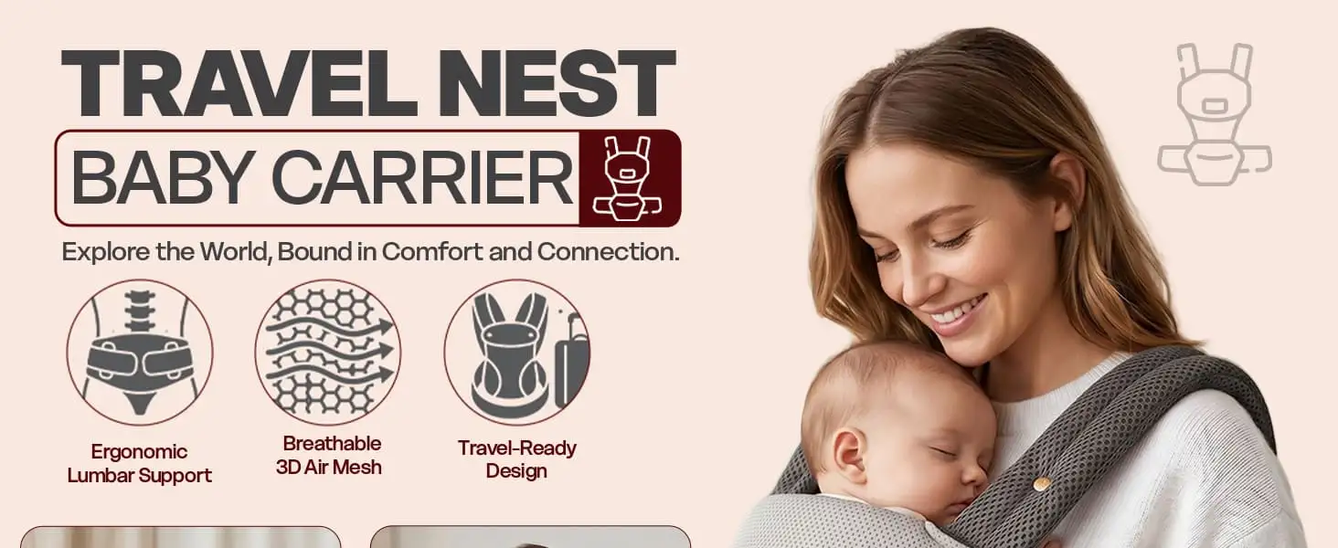 Travel nest baby Carrier - grey