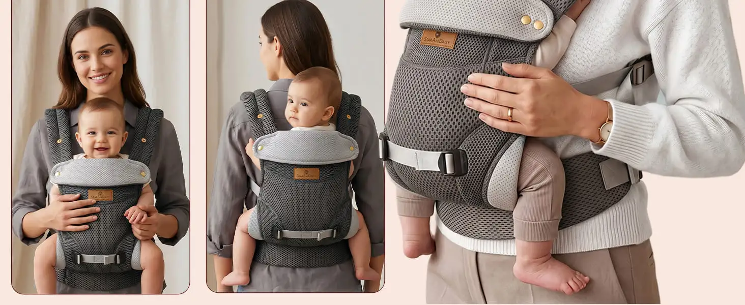 Travel nest baby Carrier - grey