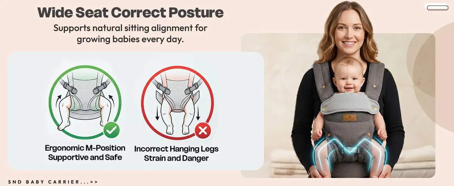 Travel nest baby Carrier - grey