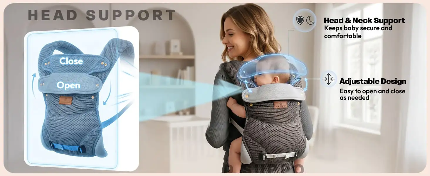 Travel nest baby Carrier - grey