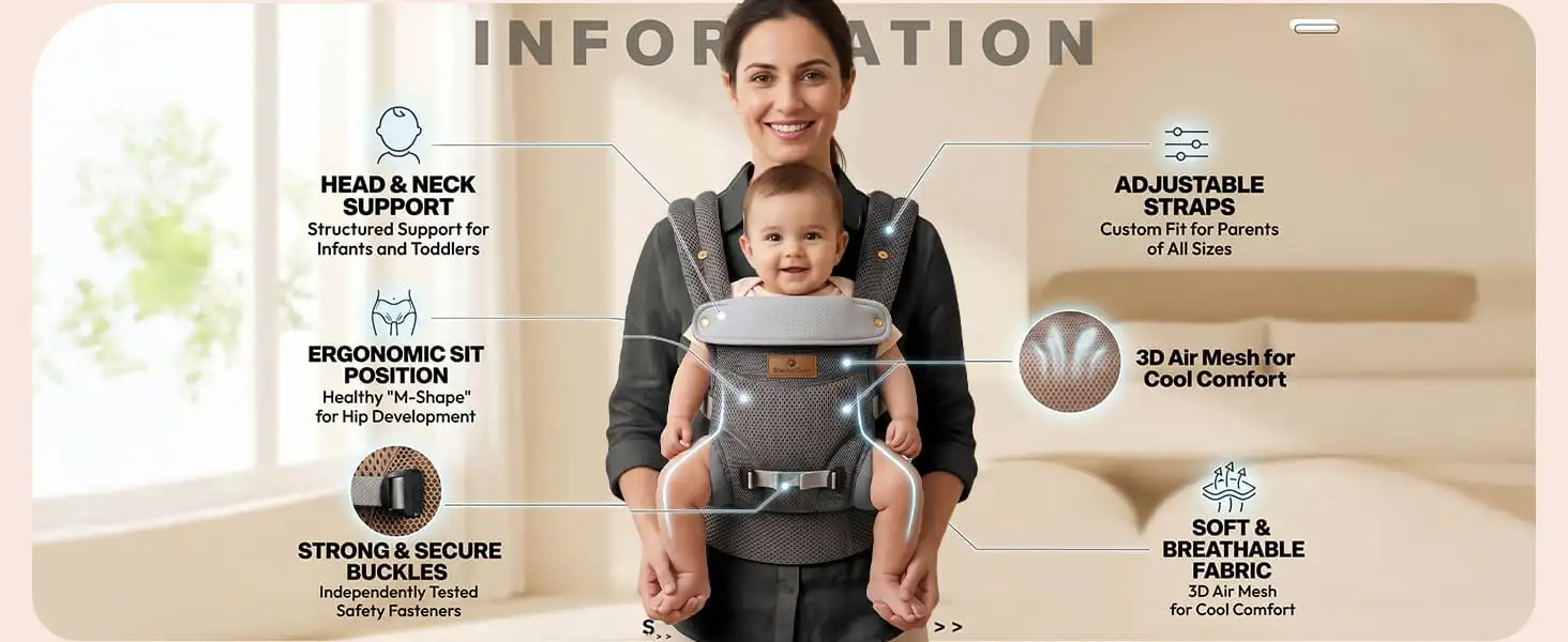 Travel nest baby Carrier - grey