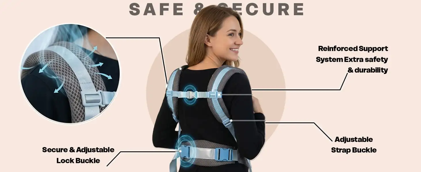 Travel nest baby Carrier - grey