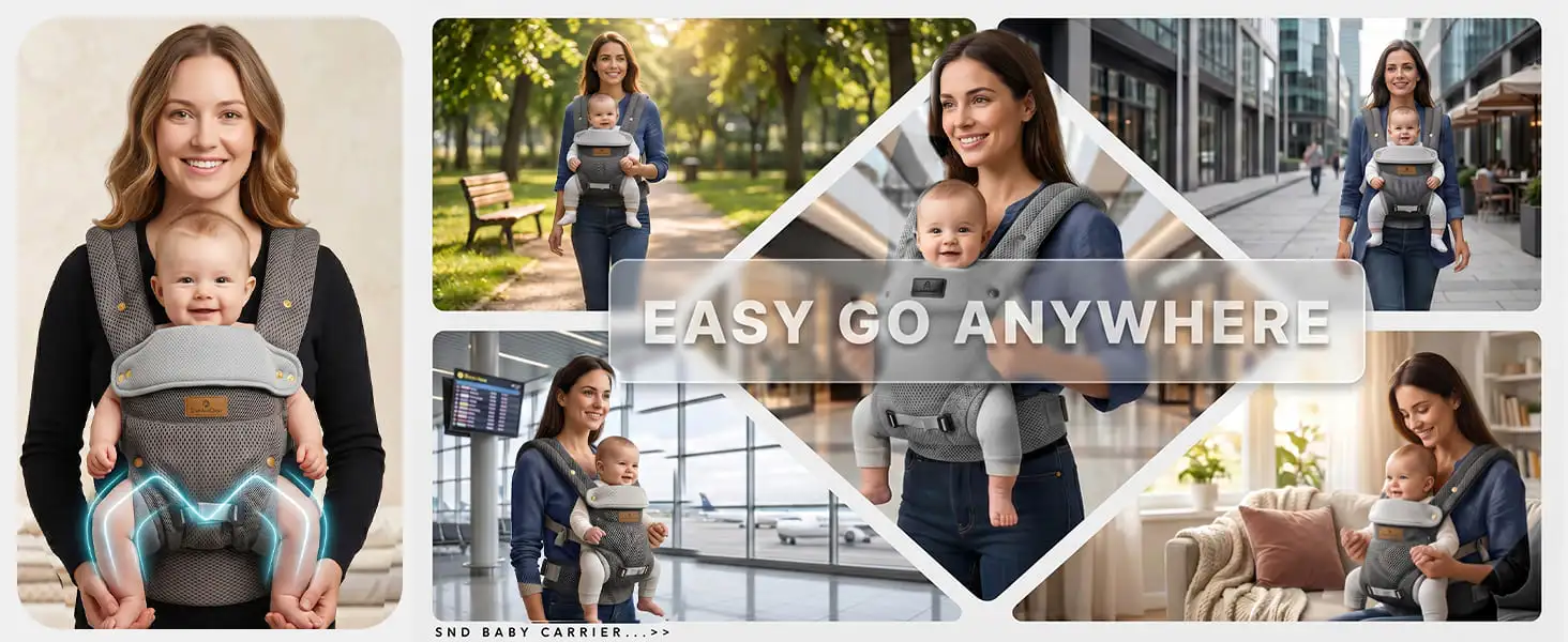 Travel nest baby Carrier - grey