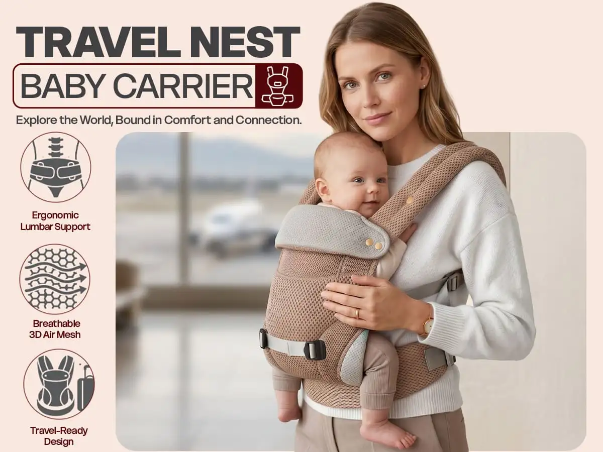 Travel nest baby Carrier - brown