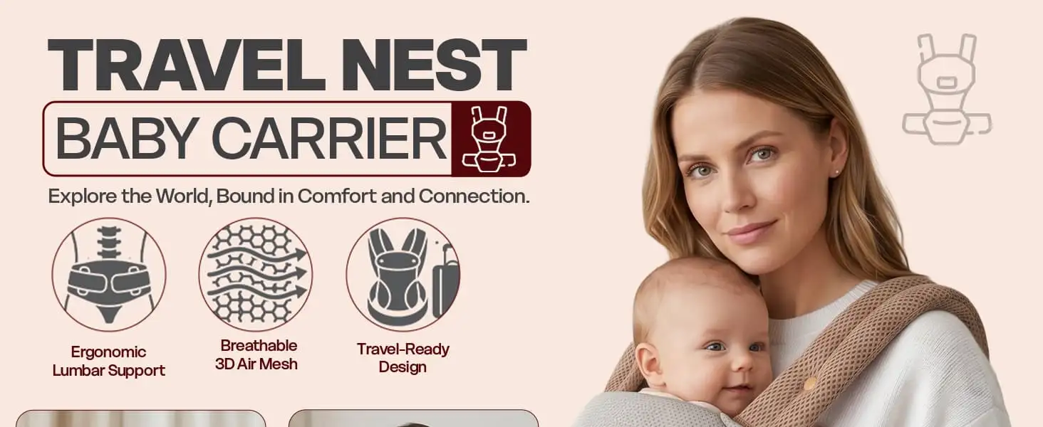 Travel nest baby Carrier - brown