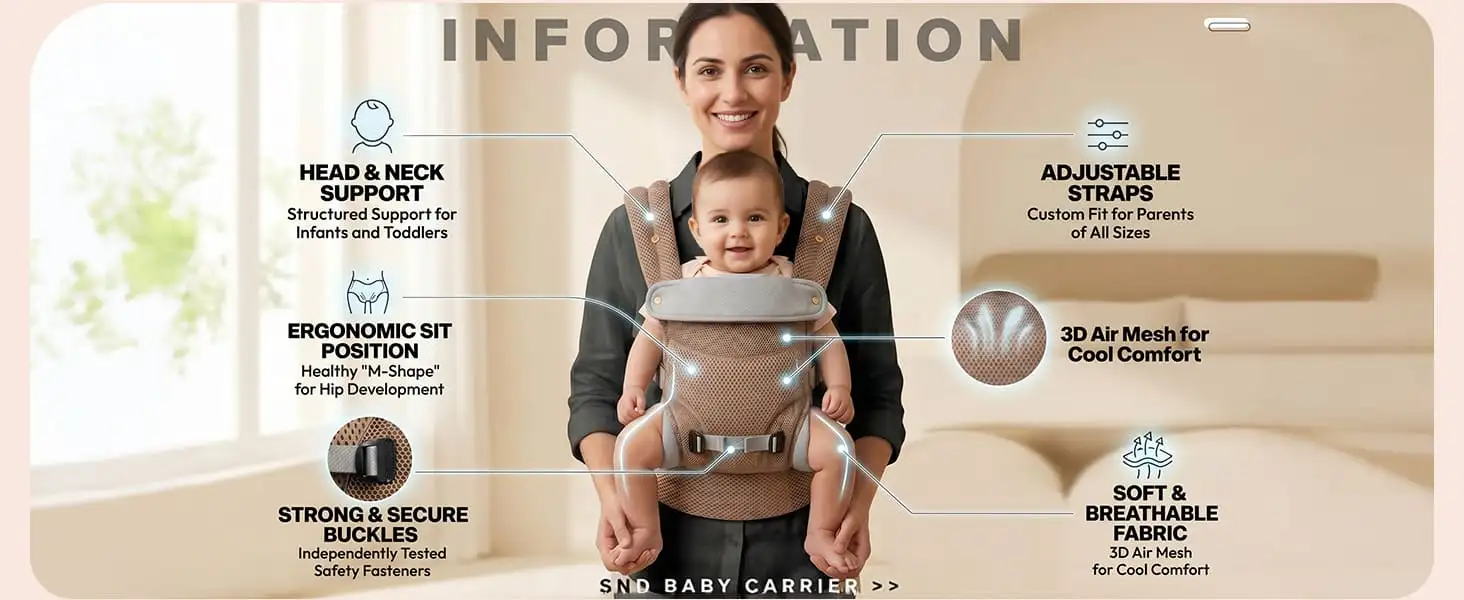 Travel nest baby Carrier - brown
