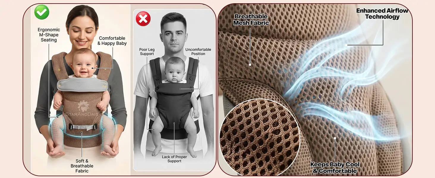 Travel nest baby Carrier - brown
