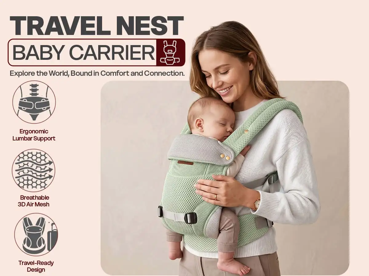 Travel nest baby Carrier - green