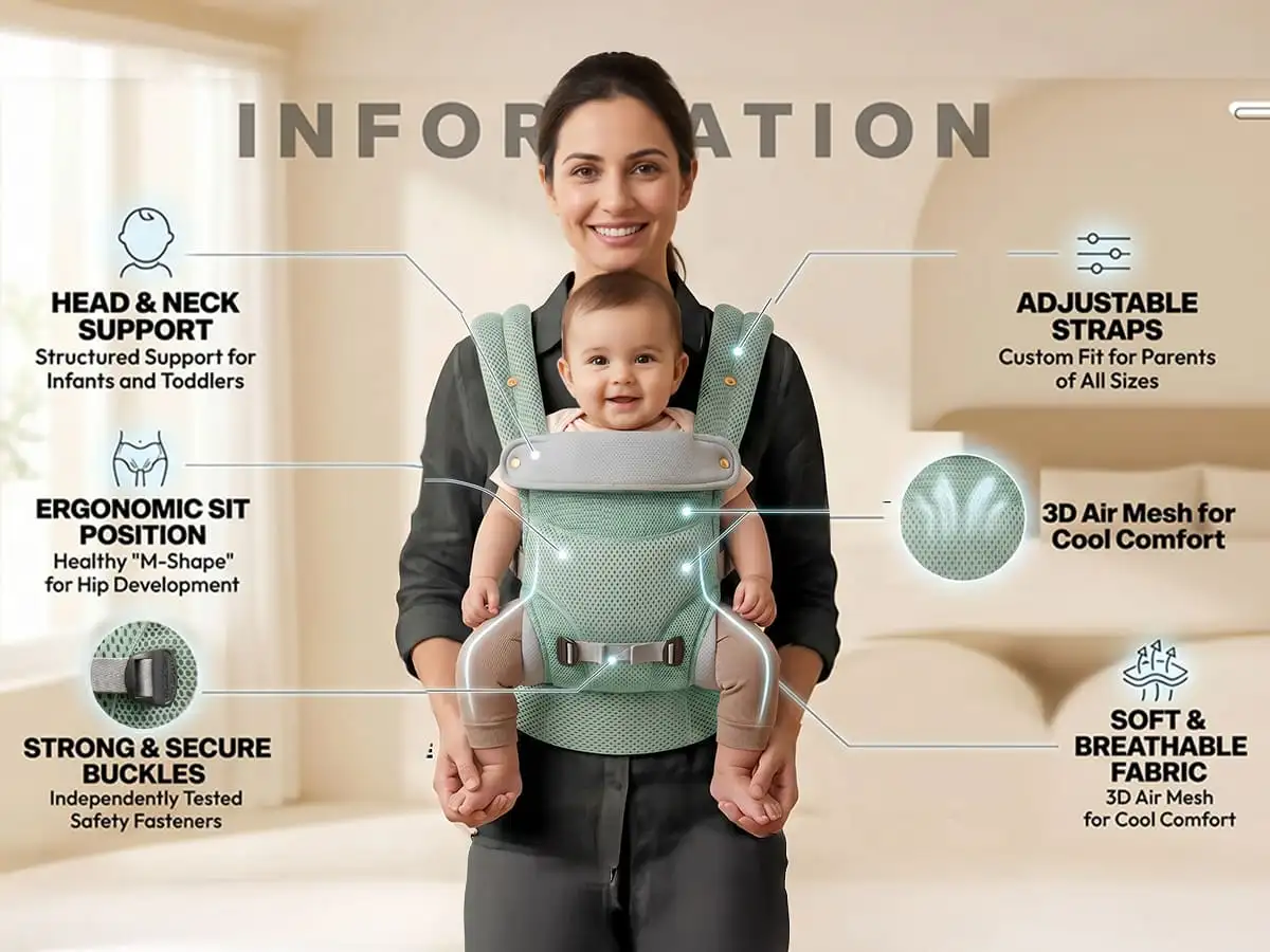 Travel nest baby Carrier - green