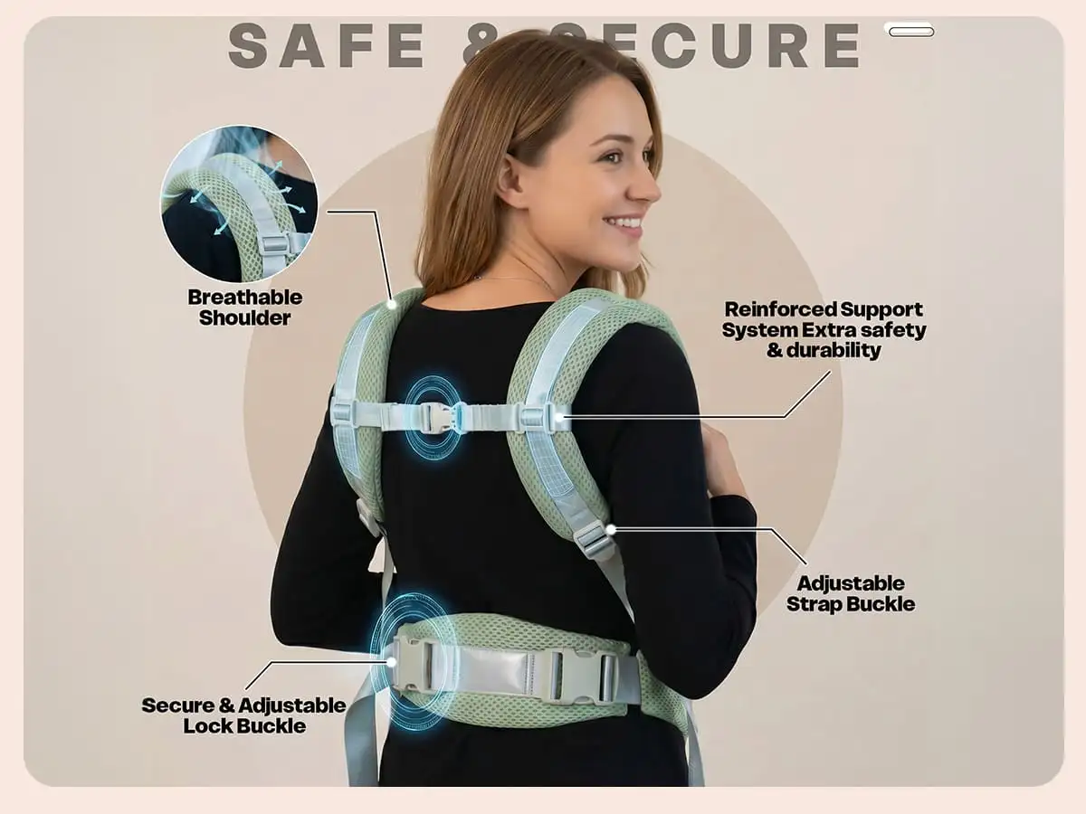Travel nest baby Carrier - green