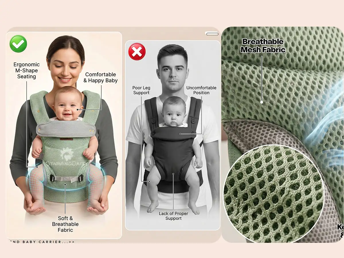 Travel nest baby Carrier - green