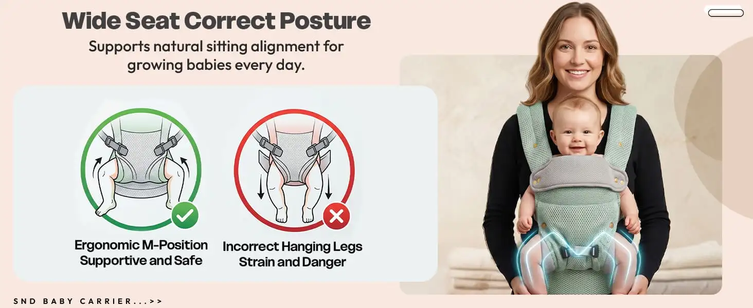 Travel nest baby Carrier - green
