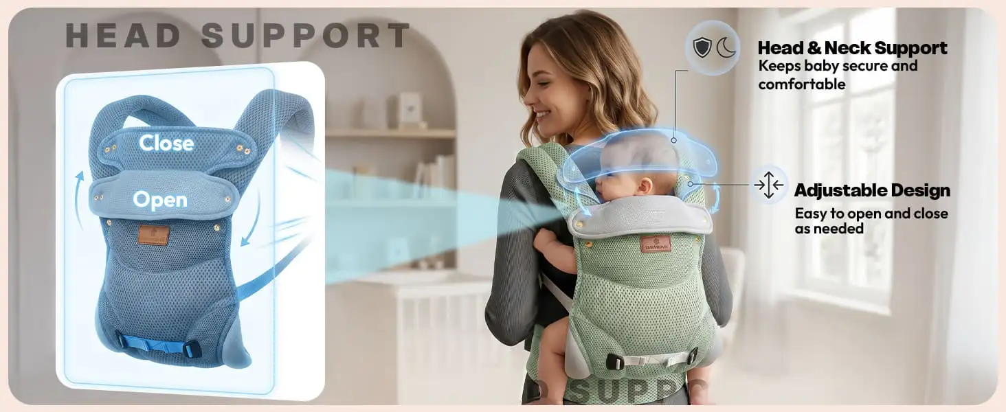 Travel nest baby Carrier - green