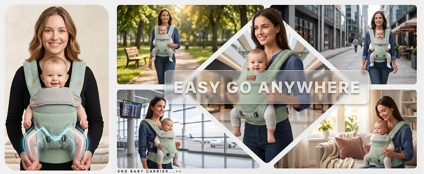 Travel nest baby Carrier - green