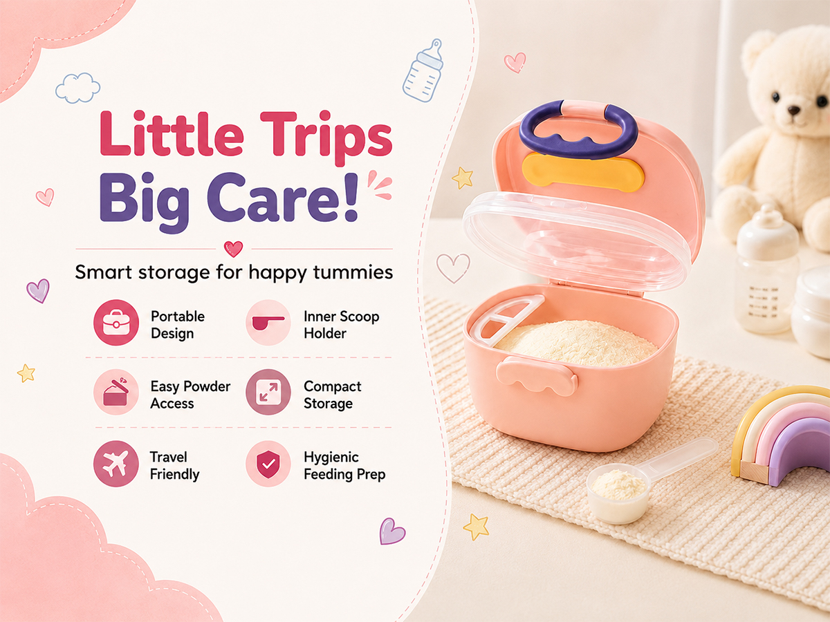 baby milk powder container peach