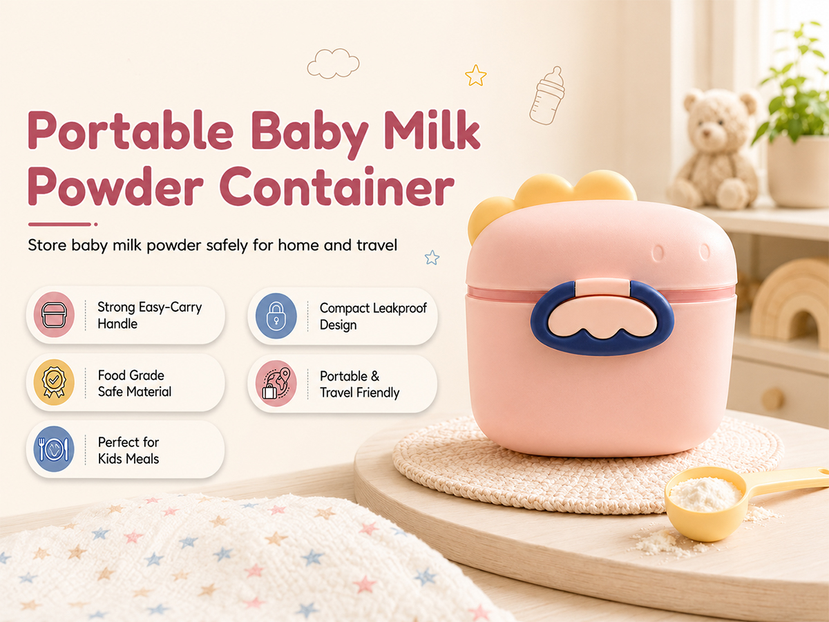 baby milk powder container peach
