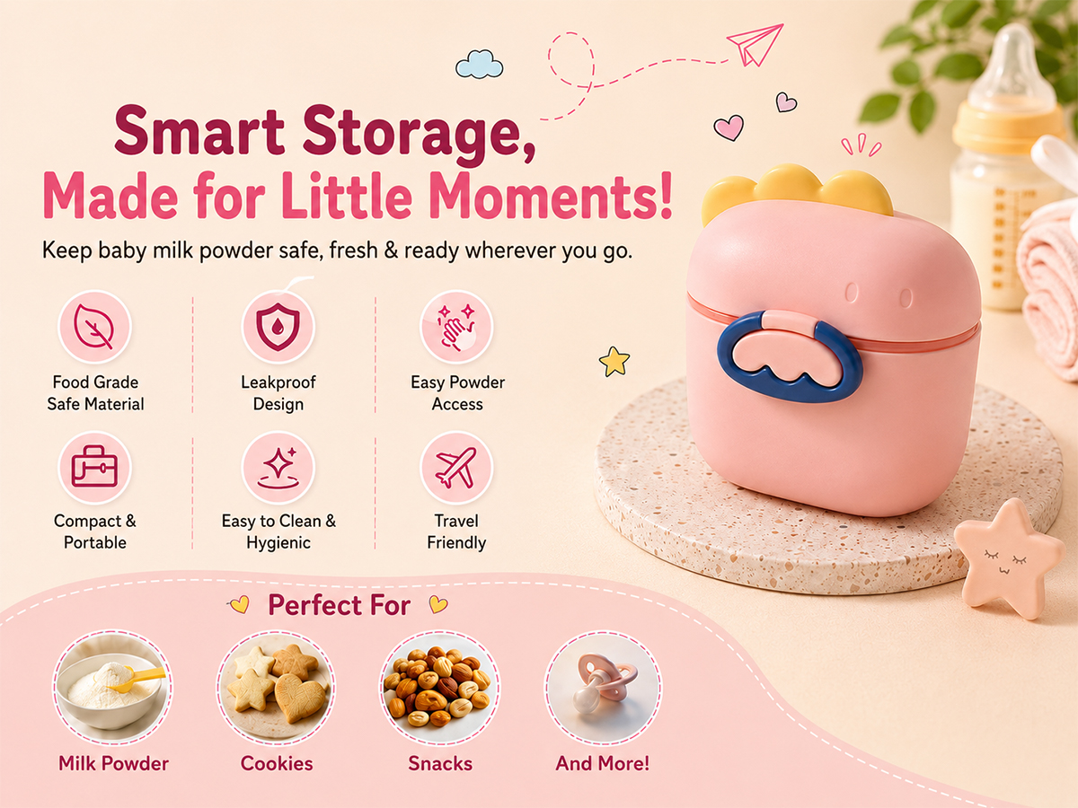baby milk powder container peach