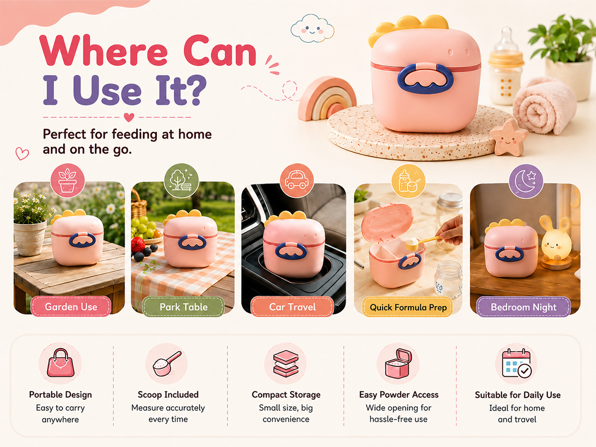 baby milk powder container peach