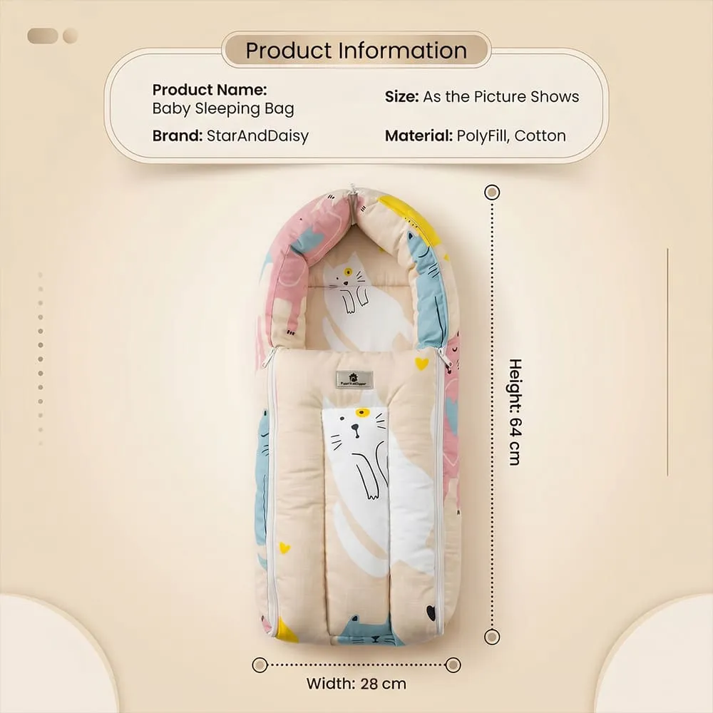 baby sleeping bag cat print dimension