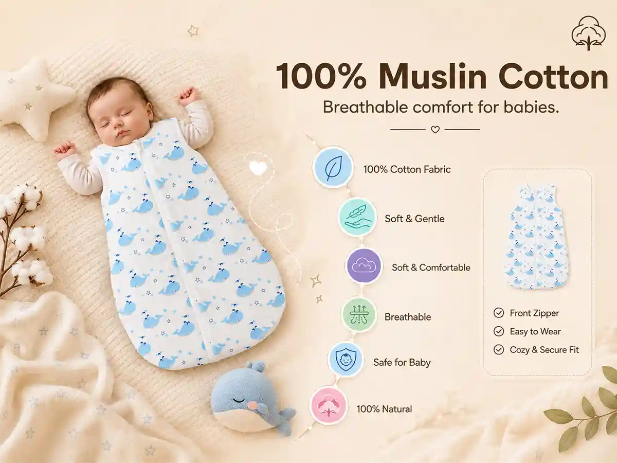 baby sleeping sack - Dolphin print