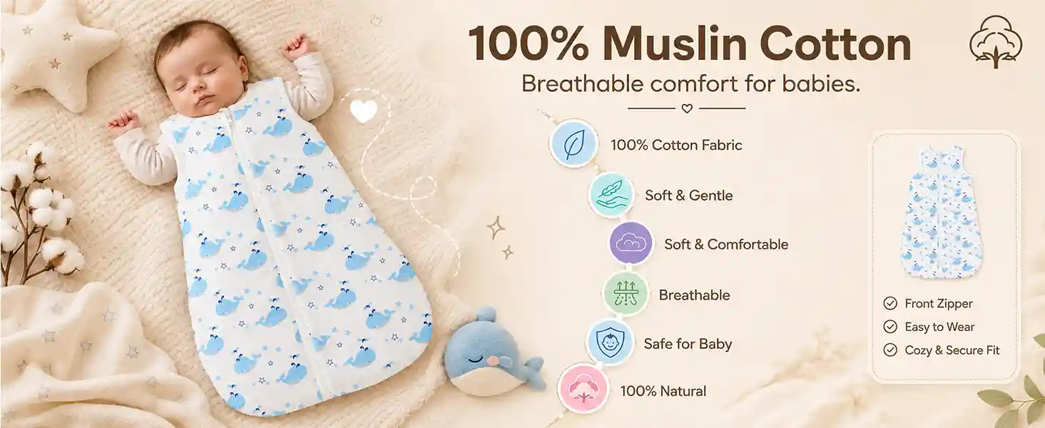 baby sleeping sack - Dolphin print