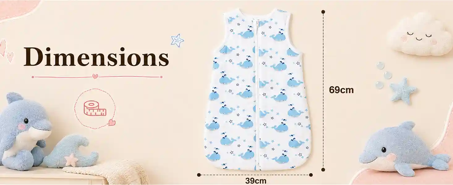baby sleeping sack - Dolphin print