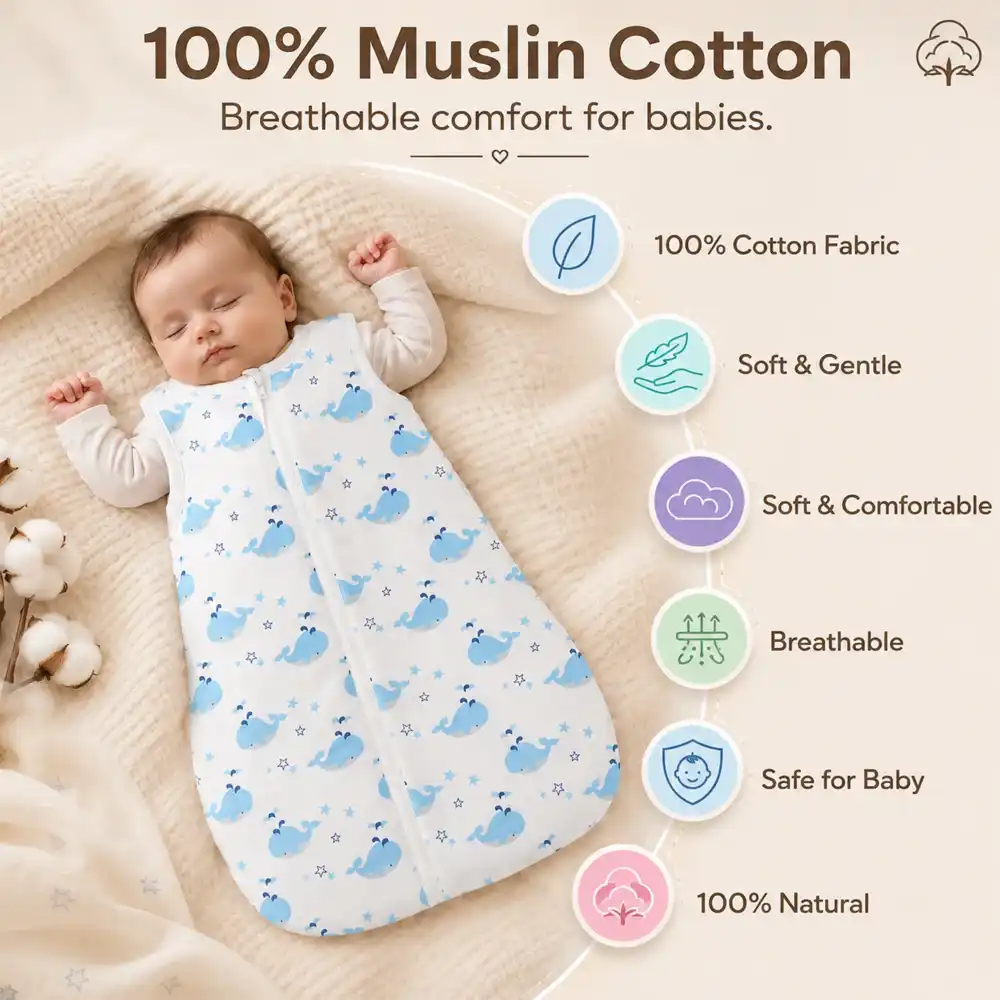 baby sleeping sack- Dolphin print