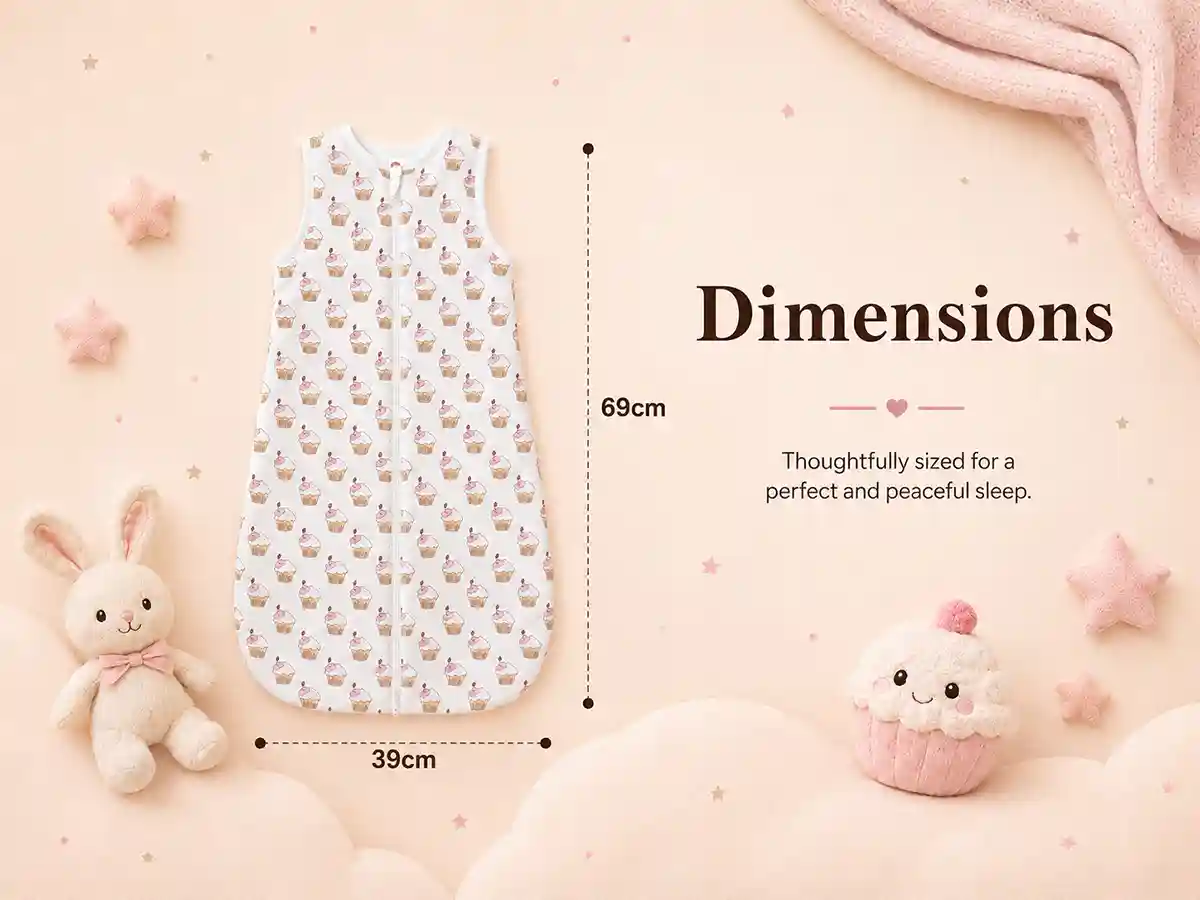 baby sleeping sack - cupcake print