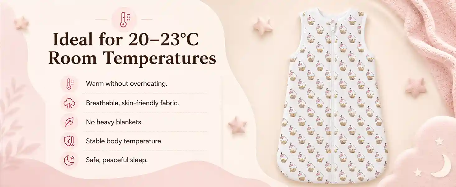 baby sleeping sack - cupcake print