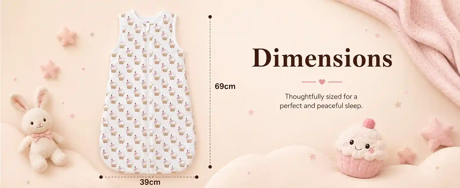 baby sleeping sack - cupcake print
